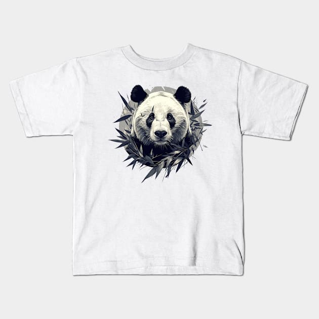 panda Kids T-Shirt by peterdoraki